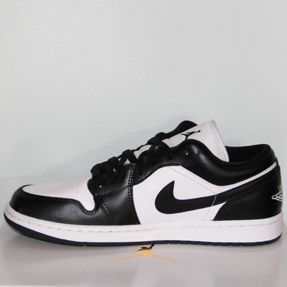 Nike Air Jordan 1 Low Panda Shoes Women 10 White Black - Picture 3 of 6